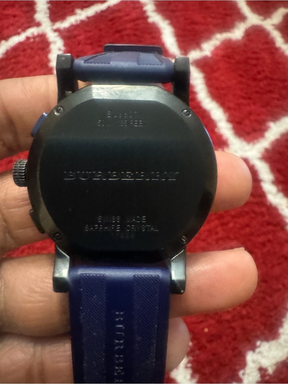 Burberry Blue Silicone Chronograph Watch - Picture 6 of 7